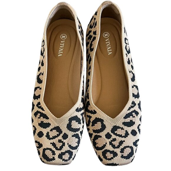 VIVIAIA NEW Square-Toe V-Cut Flats Margot 2.0 In Dark Leopard Size 9 - Picture 2 of 12